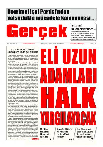 Gerçek Gazetesi Sayı 63 - Ocak 2015