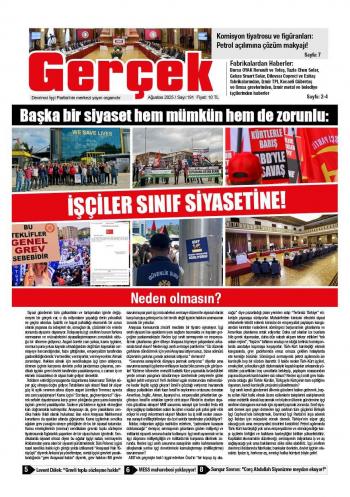 Gerçek Gazetesi Sayı 191 - Ağustos 2025