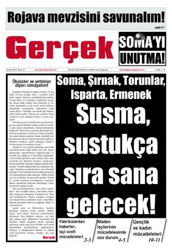 Gerçek Gazetesi Sayı 61 Kapak
