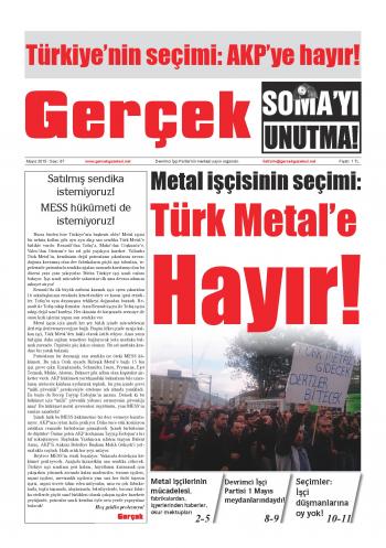 Gerçek Gazetesi Sayı 67 Kapak
