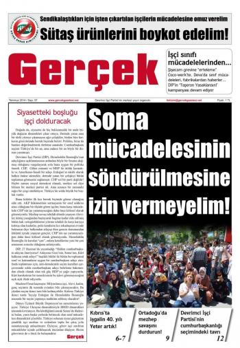 Gerçek Gazetesi Sayı 57 Kapak