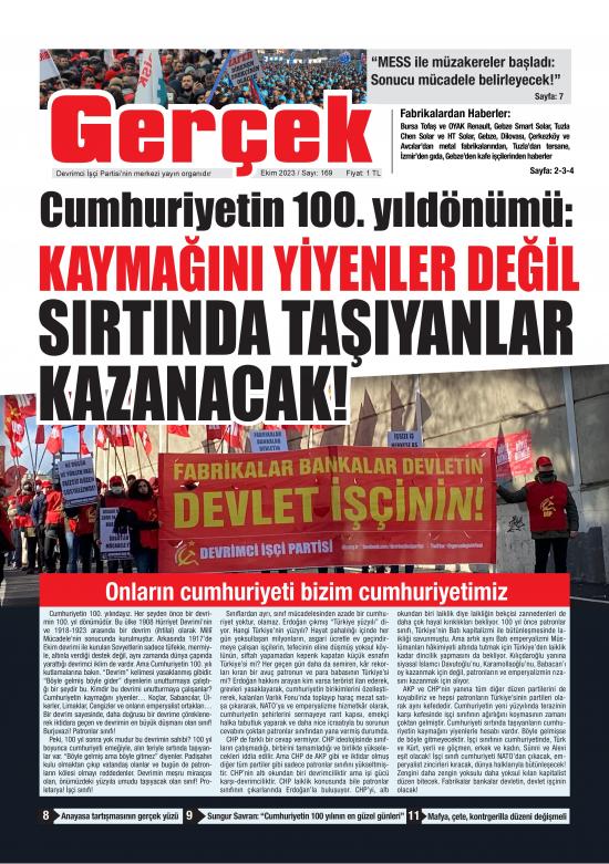 Gerçek Gazetesi Sayı 169 - Ekim 2023