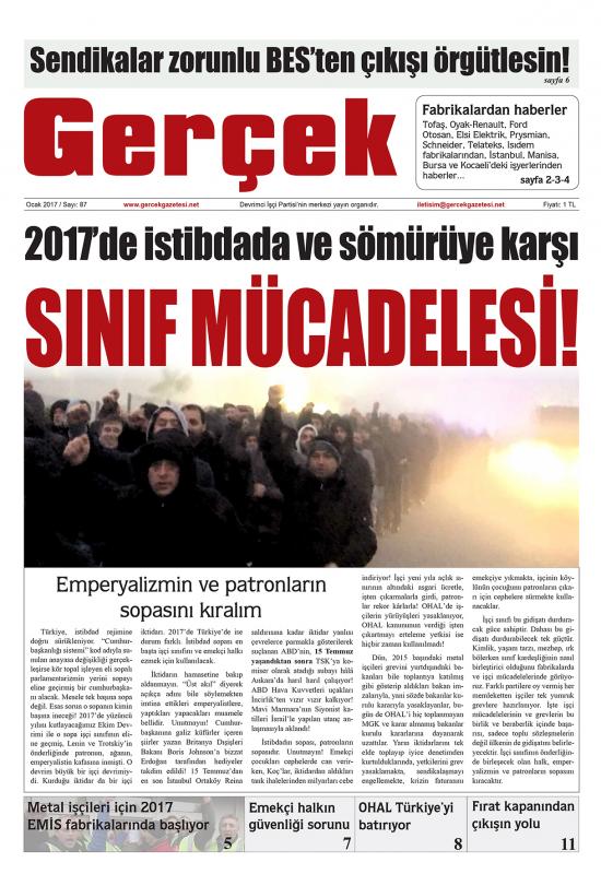 Gerçek Gazetesi Sayı 87 - Ocak 2017