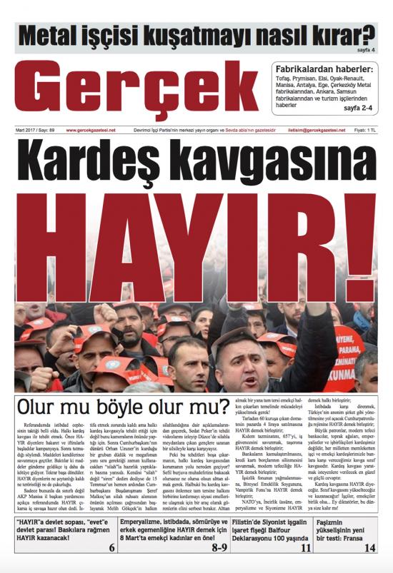 Gerçek Gazetesi Sayı 89 - Şubat 2017