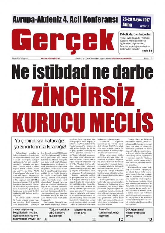 Gerçek Gazetesi Sayı 92 - Mayıs 2017