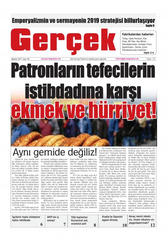 Gerçek Sayı 95 - Ağustos 2017