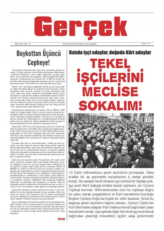 Gerçek Sayı 12 - Ekim 2010