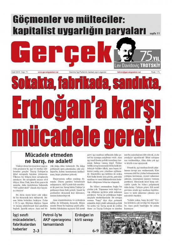 Gerçek Gazetesi Sayı 71 - Eylül 2015
