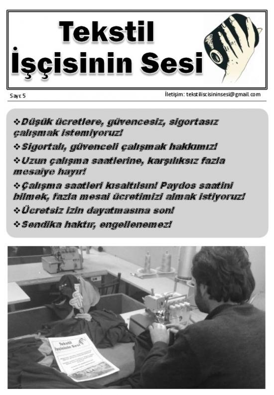 Tekstil İşçisinin Sesi Sayı 5