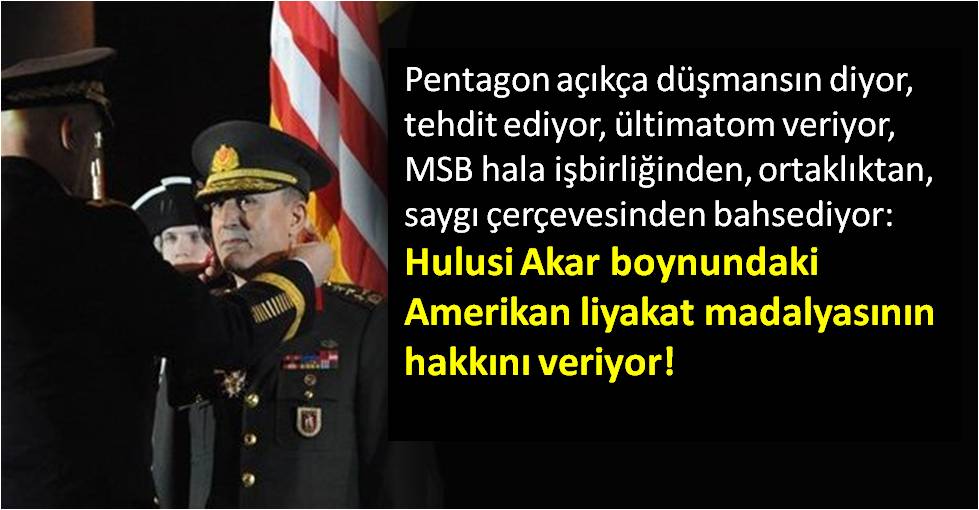 Hulusi Akar Amerikan liyakat madalyasının hakkını verdi Hulusi Akar Amerikan liyakat madalyasının hakkını verdi