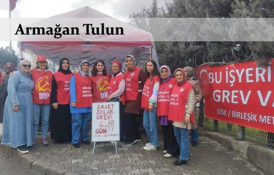 Güneş panellerden değil, grev çadırından yansıyor