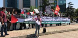 Filistin Dostları İsrail'in ilhak planını İsrail konsolosluğu önünde protesto etti