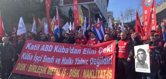 İşçilerden emperyalist haydutluğa cevap: Küba, Venezuela, İran halkları yalnız değildir!