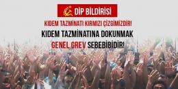 DİP kıdem tazminatı bildirisi