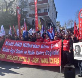 İşçilerden emperyalist haydutluğa cevap: Küba, Venezuela, İran halkları yalnız değildir!