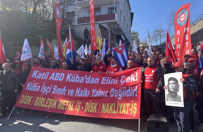 İşçilerden emperyalist haydutluğa cevap: Küba, Venezuela, İran halkları yalnız değildir!