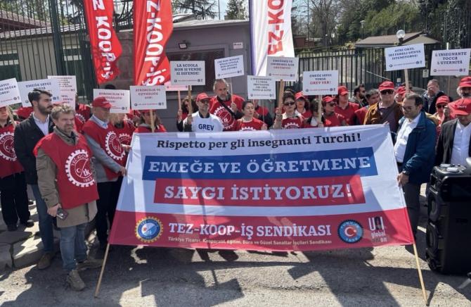 Özel İtalyan Lisesi öğretmenleri 3 aydır greve devam ediyor!