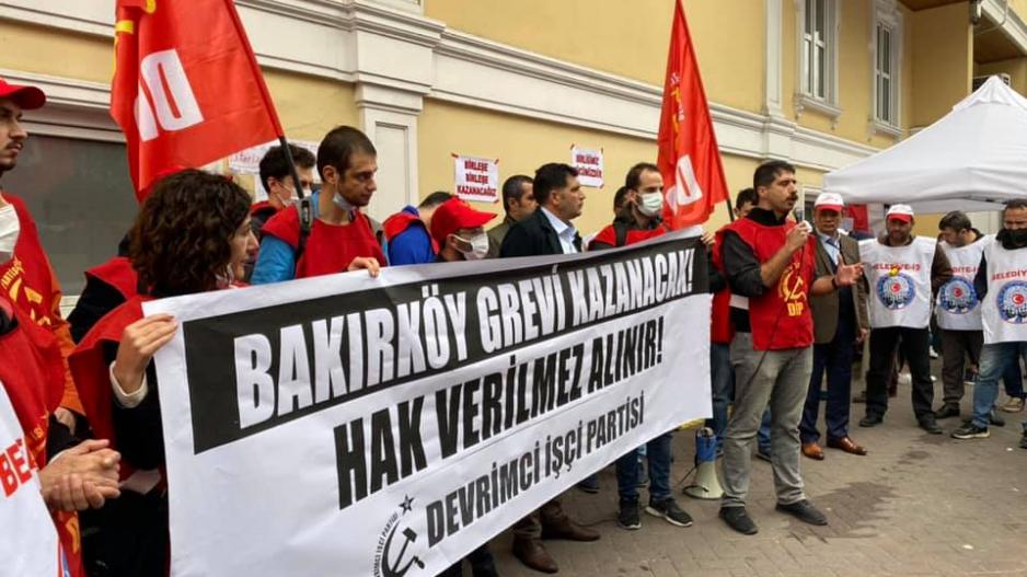 Devrimci İşçi Partisi ve Bakırköy grevci işçileri hep bir ağızdan haykırdı:  “Hak verilmez alınır!”