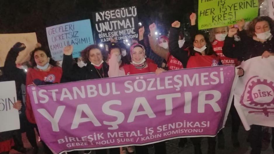 Gebze’de işçi kadınlar 25 Kasım’a damga vurdu! Şiddete karşı emekçi kadınlar en öne dedi! 